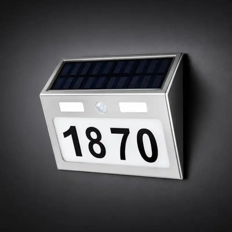 Placa de número solar con luz LED