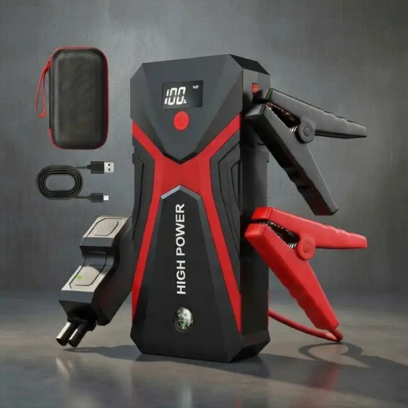 Arrancador de batería de coche portátil 5 en 1/9 en 1 con inflador de neumáticos, arranque rápido de 12 V