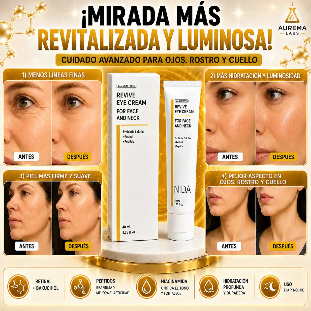 CERO OJERAS: ojos mas descansados, piel más firme y líneas suavizadas | Revive Eye Cream®