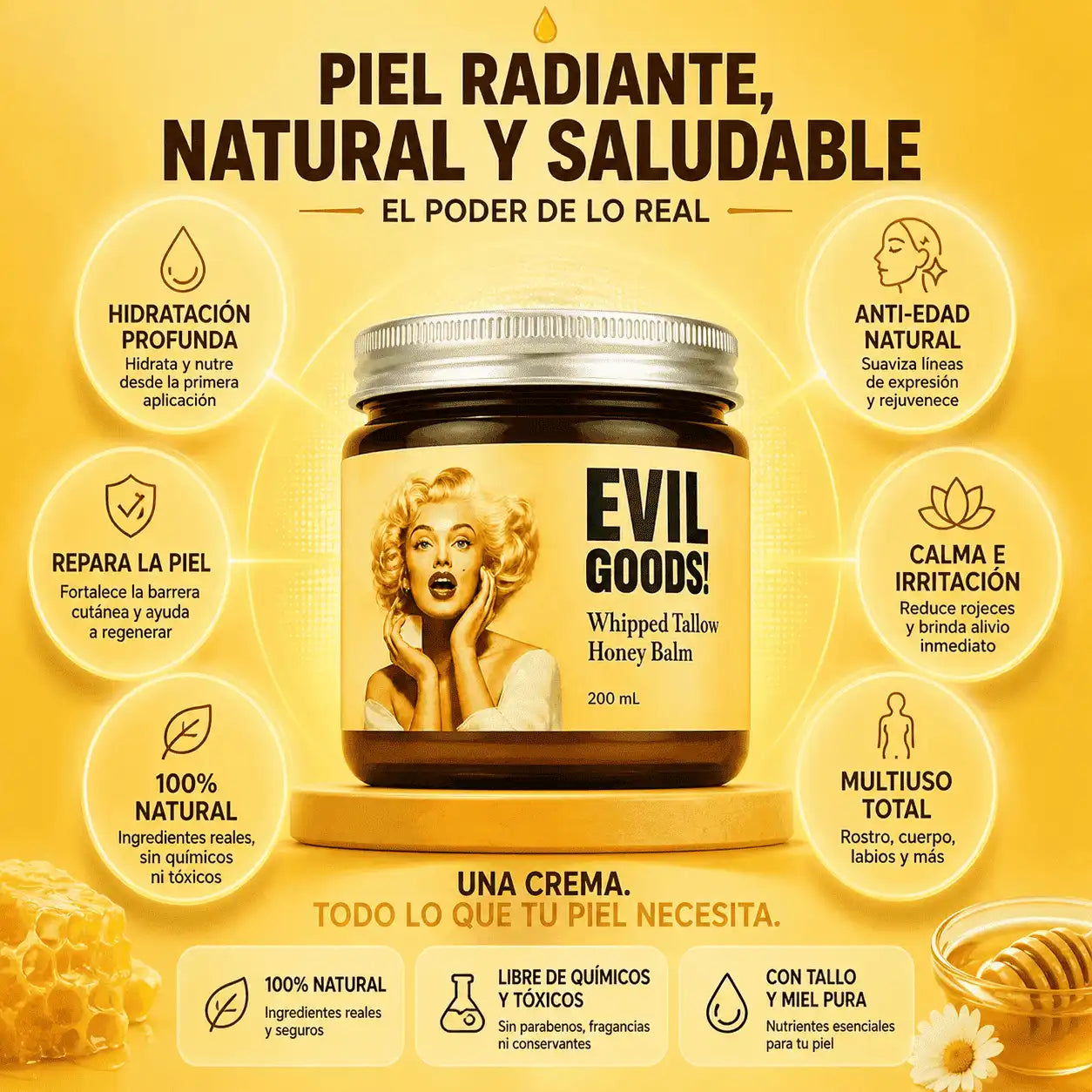 EVIL GOODS® – Crema de Sebo de Res y Miel de Manuka