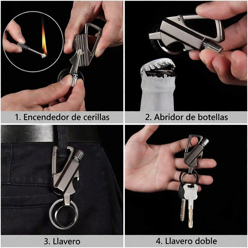 Encendedor llavero 4 en 1 multifuncional