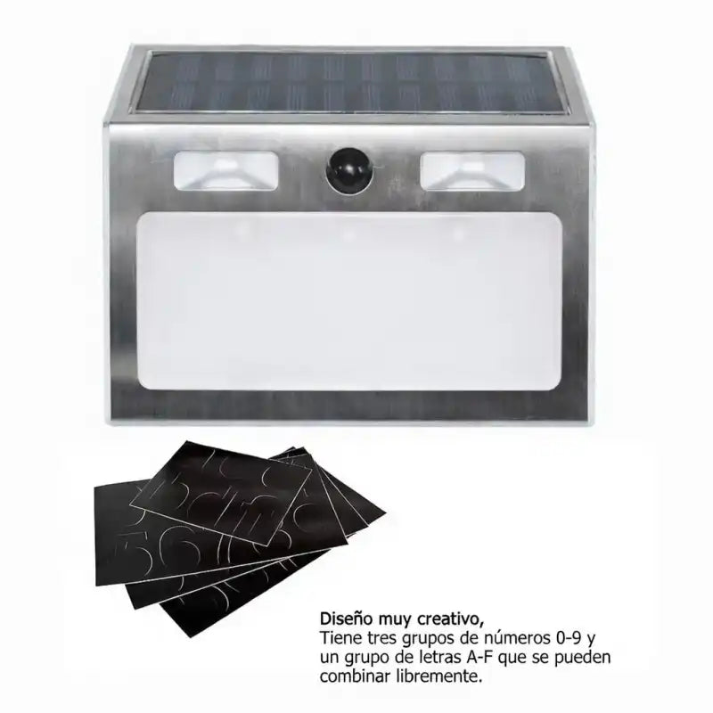 Placa de número solar con luz LED