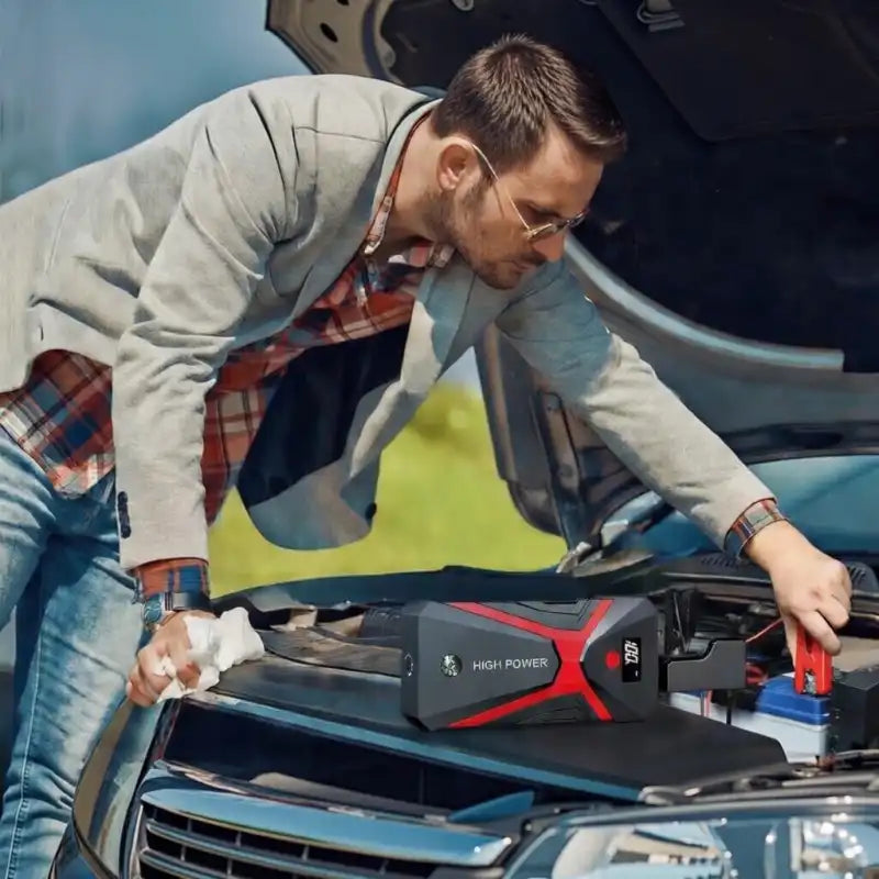 Arrancador de batería de coche portátil 5 en 1/9 en 1 con inflador de neumáticos, arranque rápido de 12 V